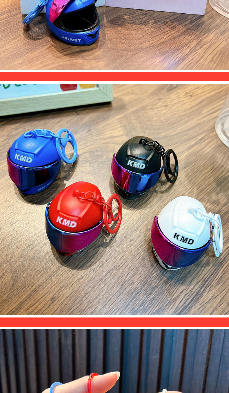 MotoGlow Mini Helmet Keychain detail 2