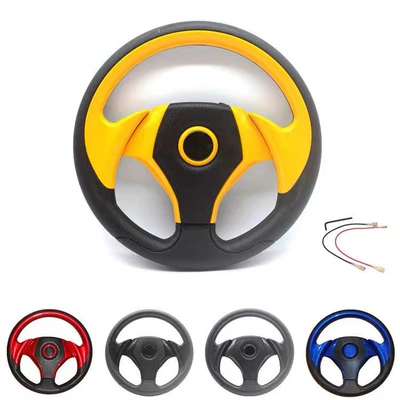 Customized Car Steering Wheel PU Imitation Racing Steering Wheel for Kart Racing Games 13inch Universal Steering Wheel