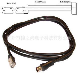 Balun coaxial line RJ45 CAT6 CAT5E to 9.5 male TV male IEC male mixed line signal transmission