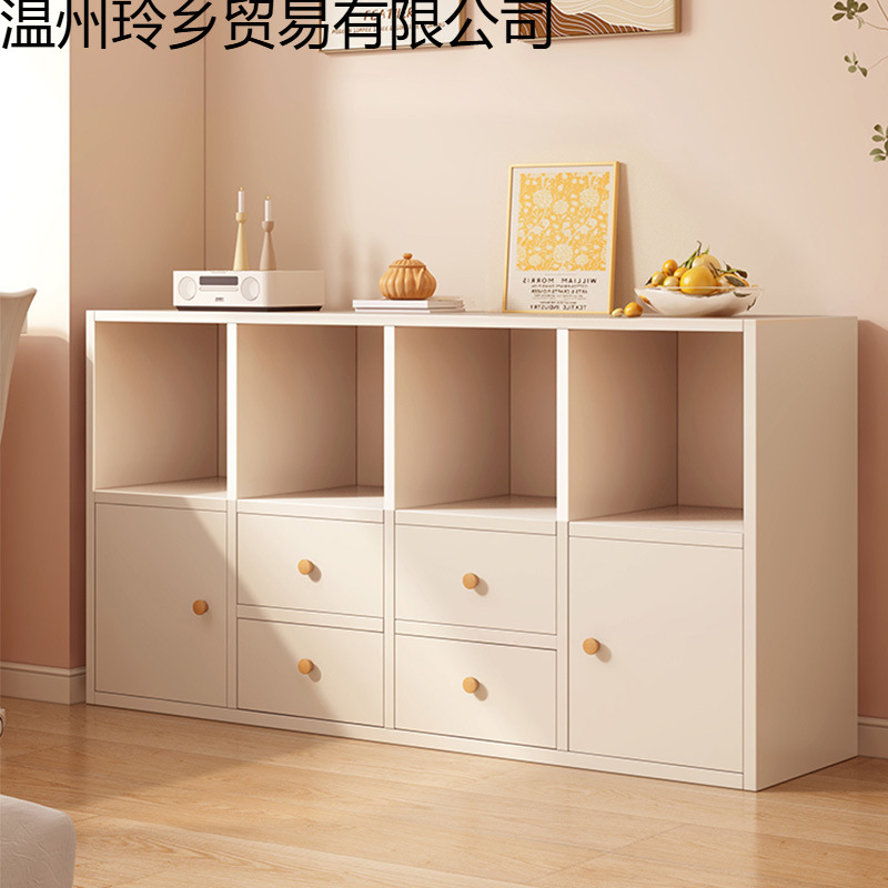 Bookcase Storage Cabinet Household Floor-Standing Bookshelf Living Room Multi-Layer Grid Cabinet Simple Wall Storage Cabinet Student Storage Cabinet
