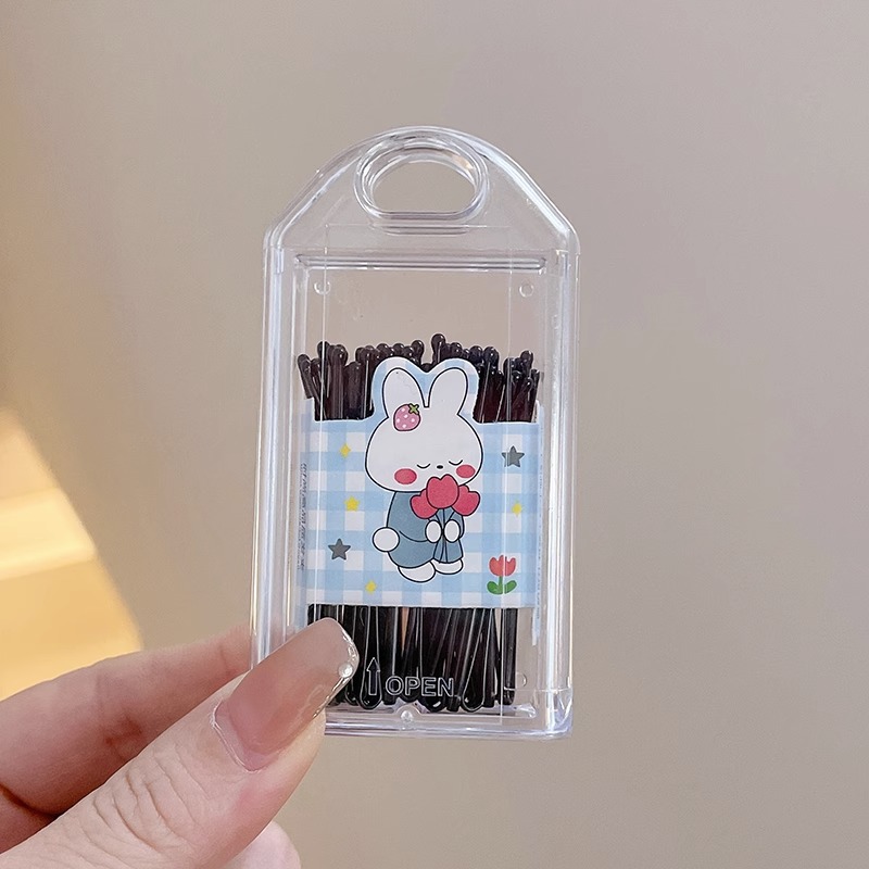 Clip de color simple horquilla en forma de U clip de cabello fijo lado Bangs horquilla rota horquilla negra tocado