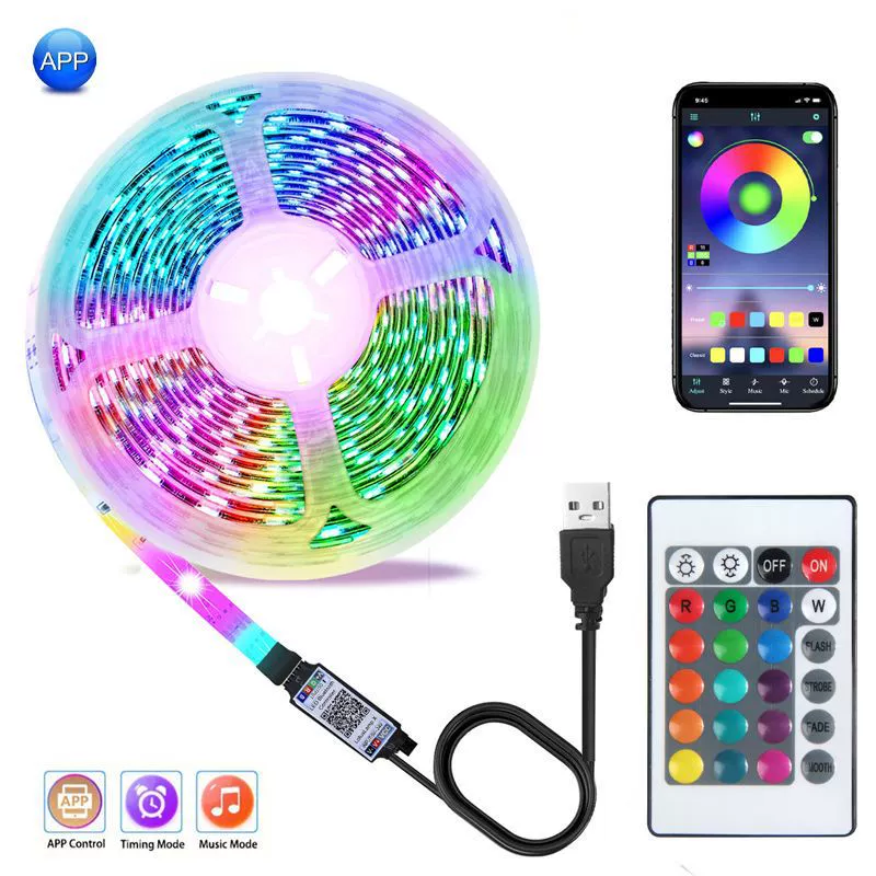 Набор светодиодной ленты USB 3535RGB гибкая лента с пультом Bluetooth на 24 кнопки 5V низкое напряжение интеллектуальное управление телевизионный фон