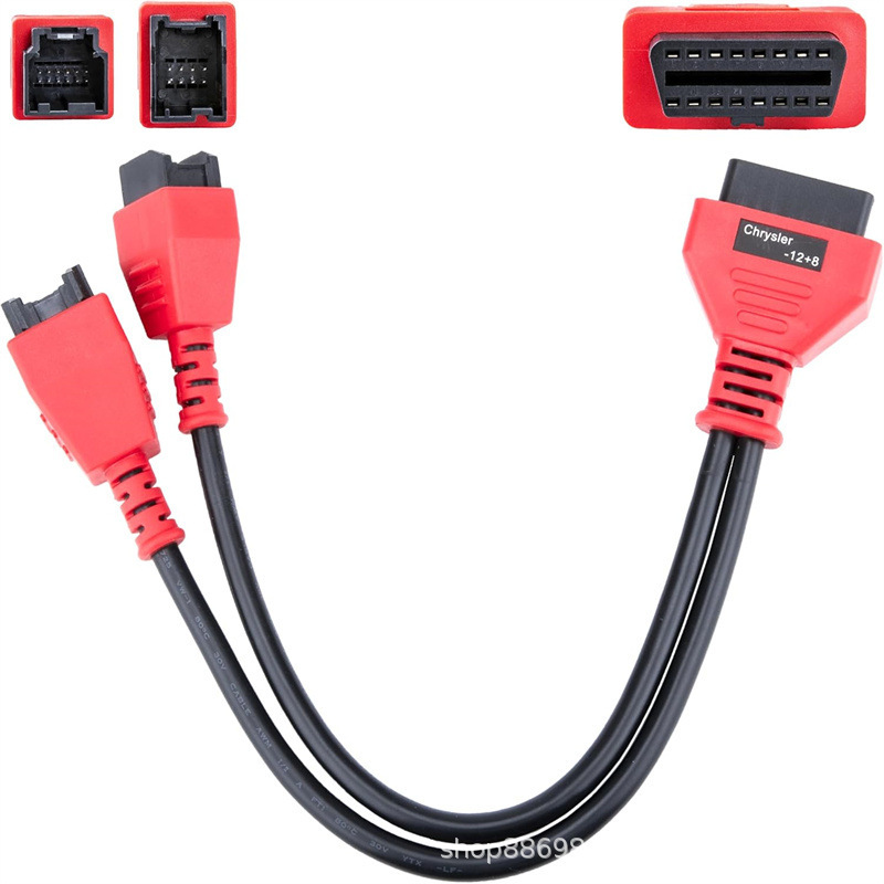 12+8 Pin to Obd2 Adapter, Security Gateway Bypass Cable, Suitable for Fca Vehicles Equipped with Sgw 12+8 Pin to Obd2 Adapter, Security Gateway Bypass Cable, Suitable for Fca Vehicles Equipped with Sgw