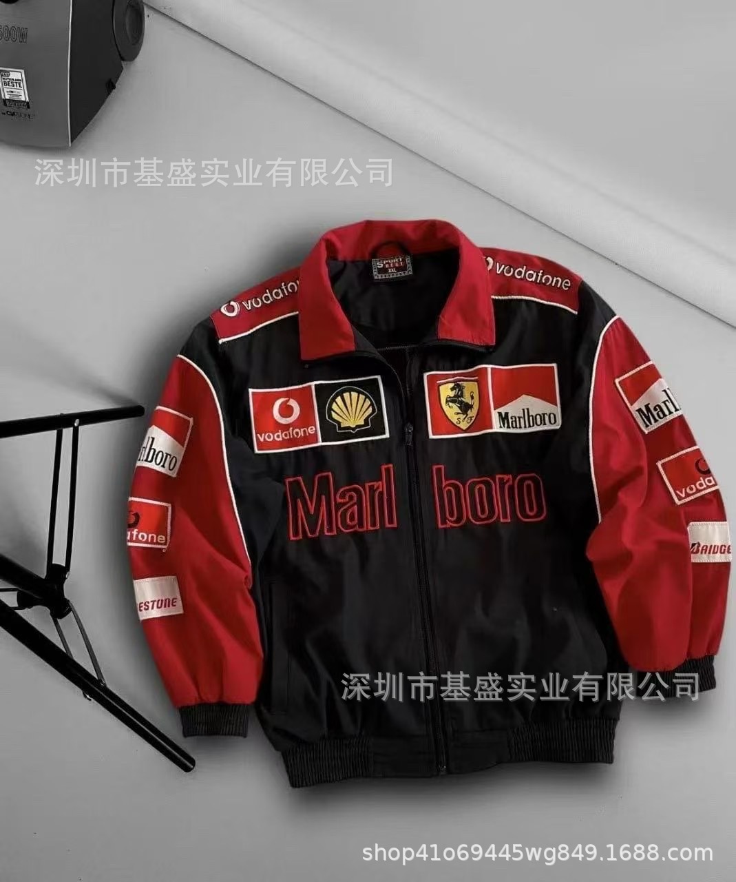 F1レーシングスーツ全種類刺繍入りレーシングスーツ、カレッジスタイル、レトロスタイル、バイクウェア、ライディングウェア、コットンジャケット、カスタムメイド