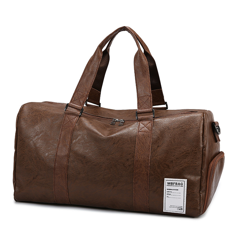 Cross-border Handheld Travel Bag Large Capacity Soft PU Leather Business Trip Luggage Bag Unisex Sports and Gym Bag - Thumbnail 5