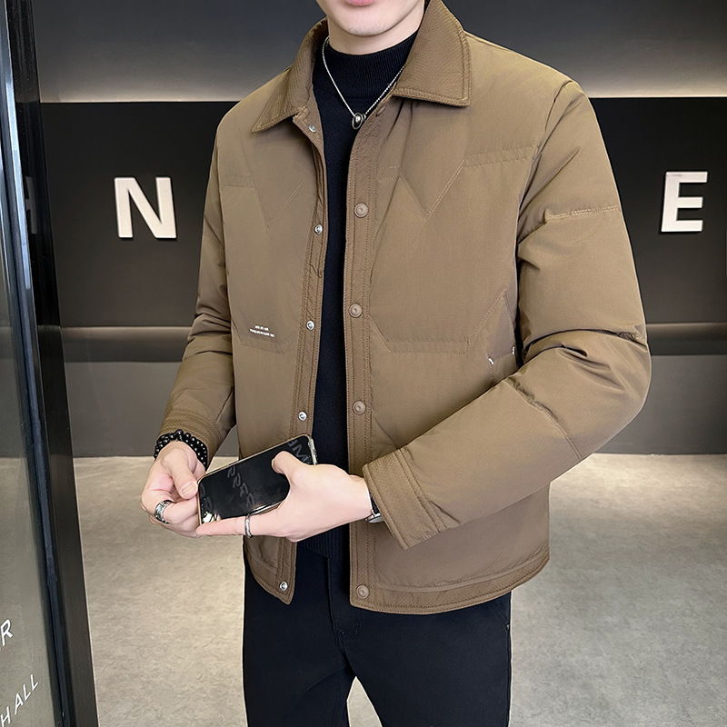 Men's Shirt Winter New Lightweight down Jacket 2025 Turn-Down Collar Duck down Warm Coat Fashion Jacket