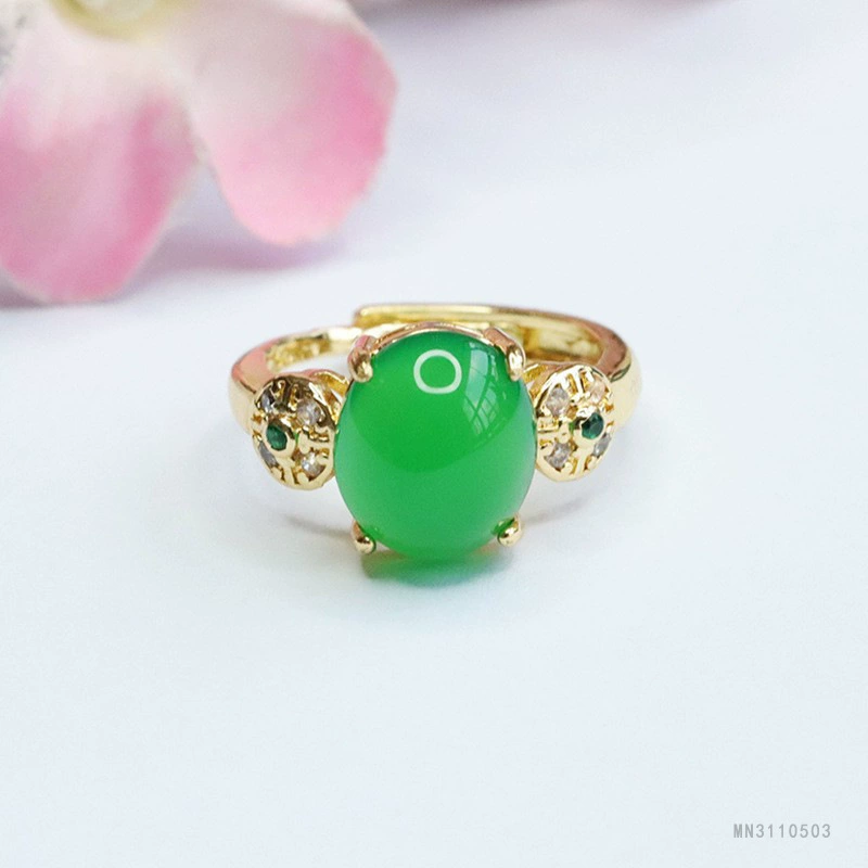 Jianyu кольцо из натурального зеленого Агата императорское зеленое кольцо с халцедоном винтажное заводское оптовое поколение MN3110503