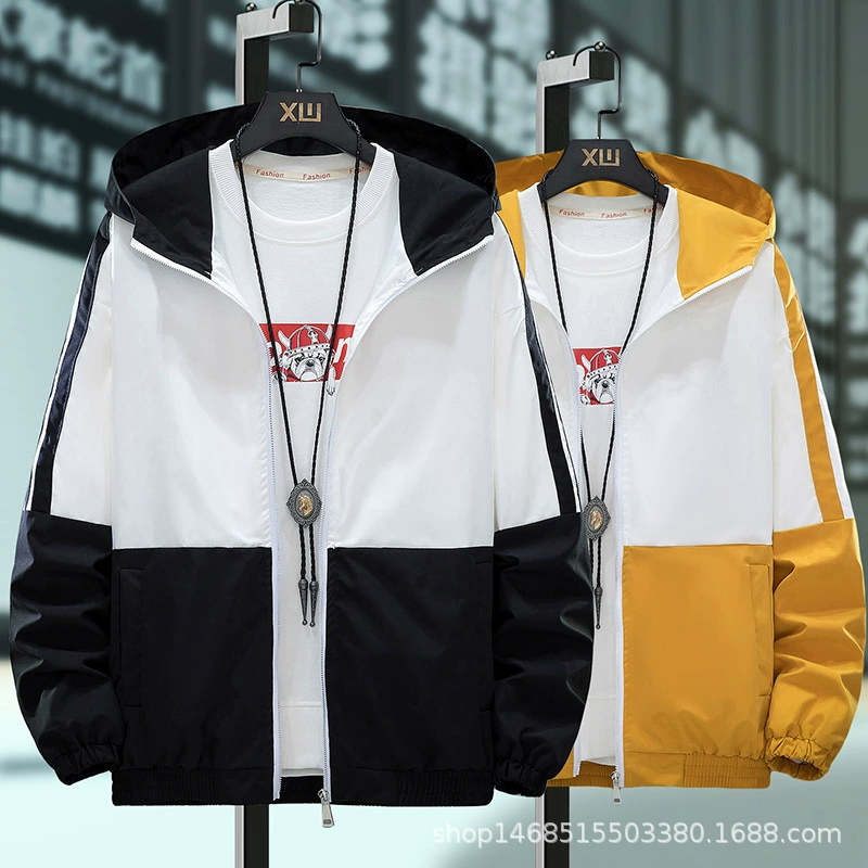 Мужская куртка на весну и осень, новый стиль, верхняя одежда в Корейском стиле, Модная приталенная верхняя одежда, повседневная мужская куртка, Мужская куртка с принтом логотипа