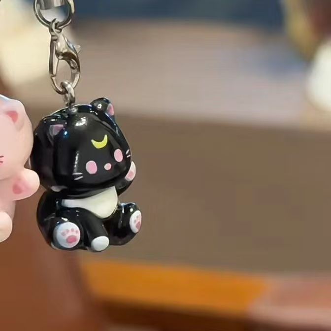 新しい漫画ラッキーキャット携帯電話ロープかわいいキーホルダー女子学生バッグペンダントカップル親友ギフト|undefined