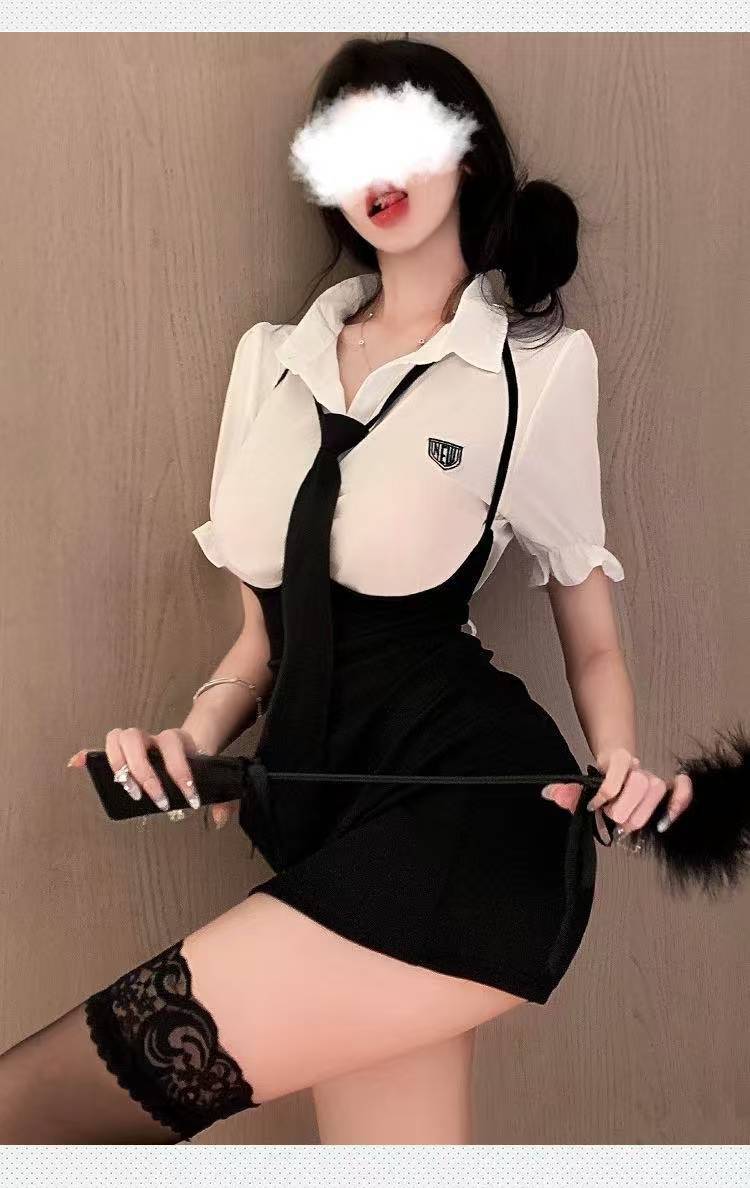 Pure Lust College-Style JK Uniform Two-Piece Set with Suspender Skirt, Tie and Tights — detail image 7