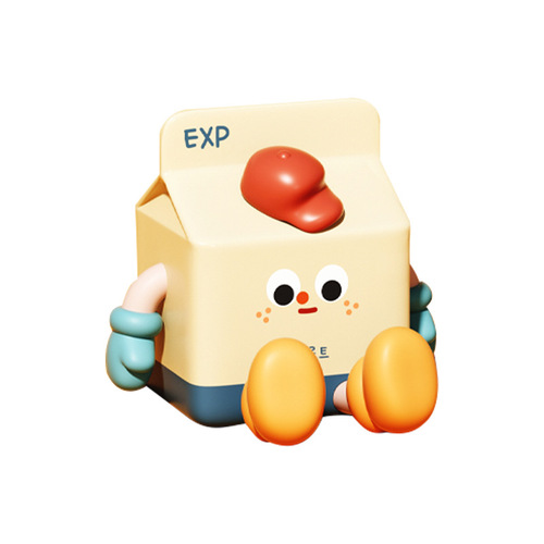 Cartoon milk carton night light USB charging cute silicone lamp home 3-speed dimming timer sleeping light