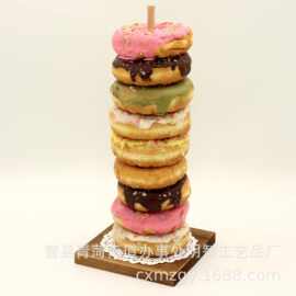 农舍甜甜圈支架木制甜甜圈展示架百吉饼支架婚礼派对装饰展示架