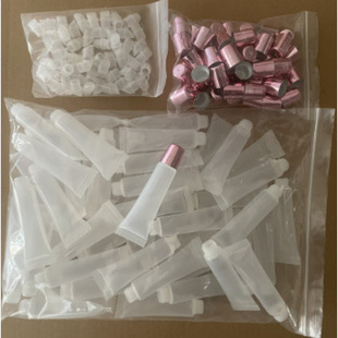 Spot Gold-Plated Lip Gloss Tube, Oblique Mouth Round Mouth Cosmetic Lipstick Tube, Transparent Lip Gloss Lip Glaze Empty Tube Packaging Material