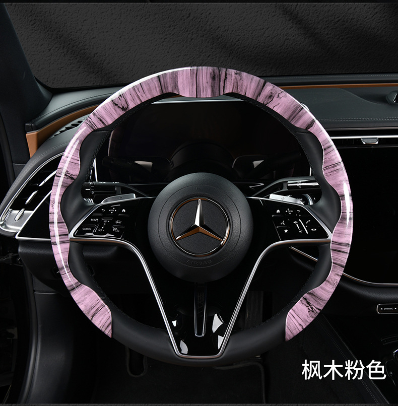 2025 new 5D headband forged carbon maple pattern card type car steering wheel cover factory direct sales of a generation of hair