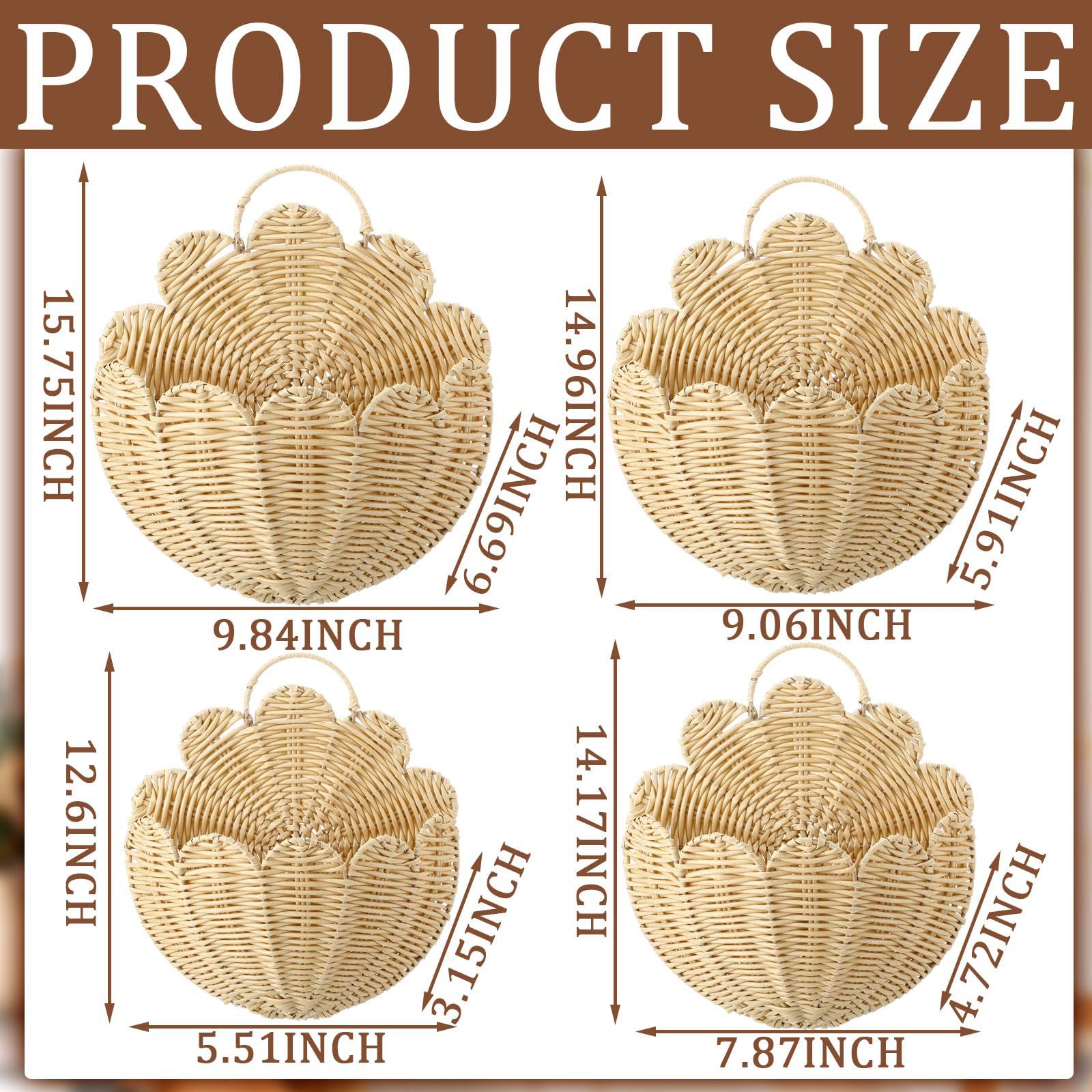 Cesta de almacenamiento de pared de caña personalizada decoración residencial llave cesta de almacenamiento de artículos diversos cestas de pared de decoración en forma de ventilador