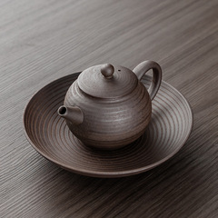 無釉粗陶茶壺手工原陶老岩泥側把壺 古樸禪意泡茶器陶瓷功夫茶具