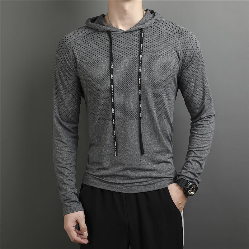 Cross-Border sports fitness foreign trade autumn new men's sports leisure sweater hooded air layer base warm clothing Cross-Border sports fitness foreign trade autumn new men's sports leisure sweater hooded air layer base warm clothing