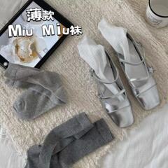 Iu風スタッカソックスふくらはぎソックス春夏の薄いタイプの骨なし綿ソックス