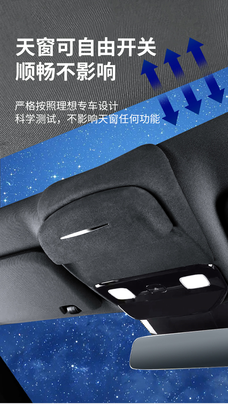 Ideal L9/L8/L7L6 Car Sunroof Glasses Case Fur Sunglasses Storage Holder Auto Supplies Modification Accessories