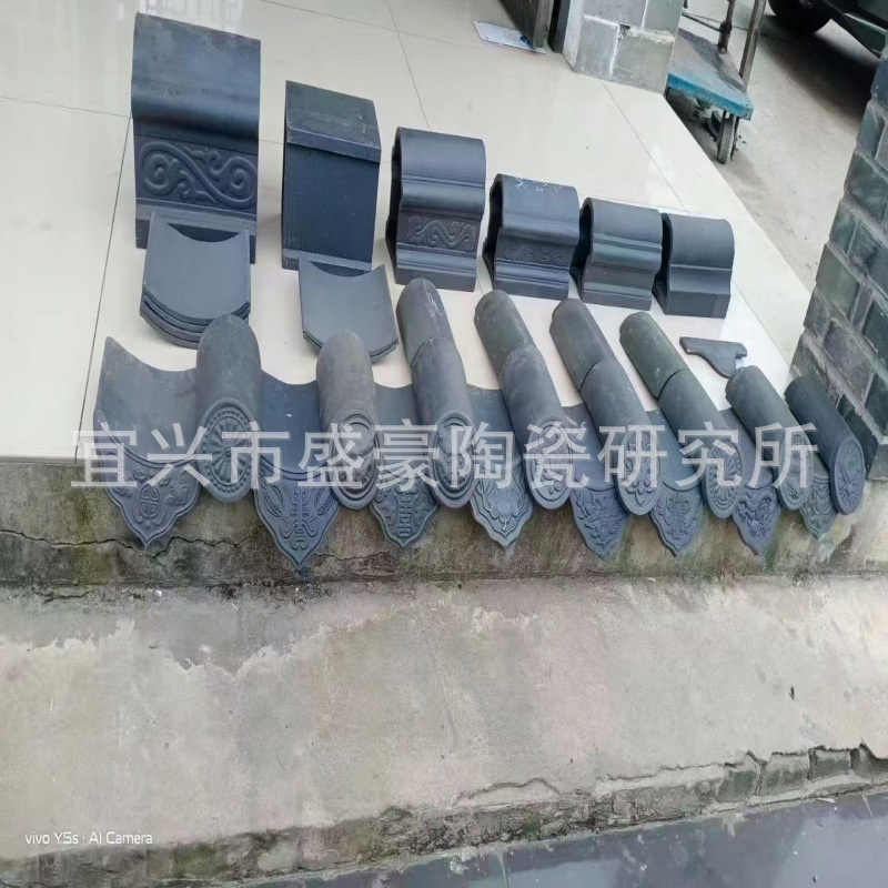 新中式仿古灰色陶土瓦古建维修黏土上釉别墅瓦