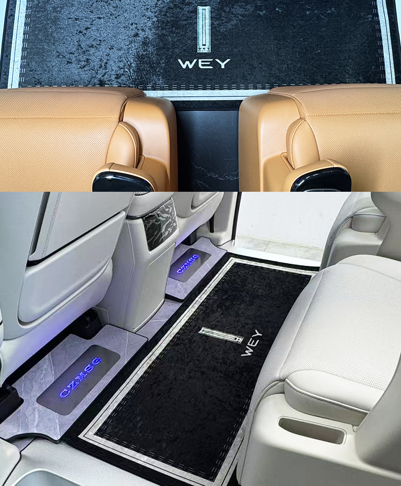 Wey Gaoshan Middle Row Floor Mats, Wey Gaoshan 7 8 9 Modified Floor Mats, Special Second-Row Carpets, Waterproof and Non-Slip