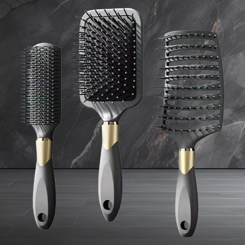 Men's Gold-Plated Five-Piece Set: Curling Comb, Styling Hair Volumizing Round Roller Comb, Ribbed Massage Air Cushion Comb Men's Gold-Plated Five-Piece Set: Curling Comb, Styling Hair Volumizing Round Roller Comb, Ribbed Massage Air Cushion Comb