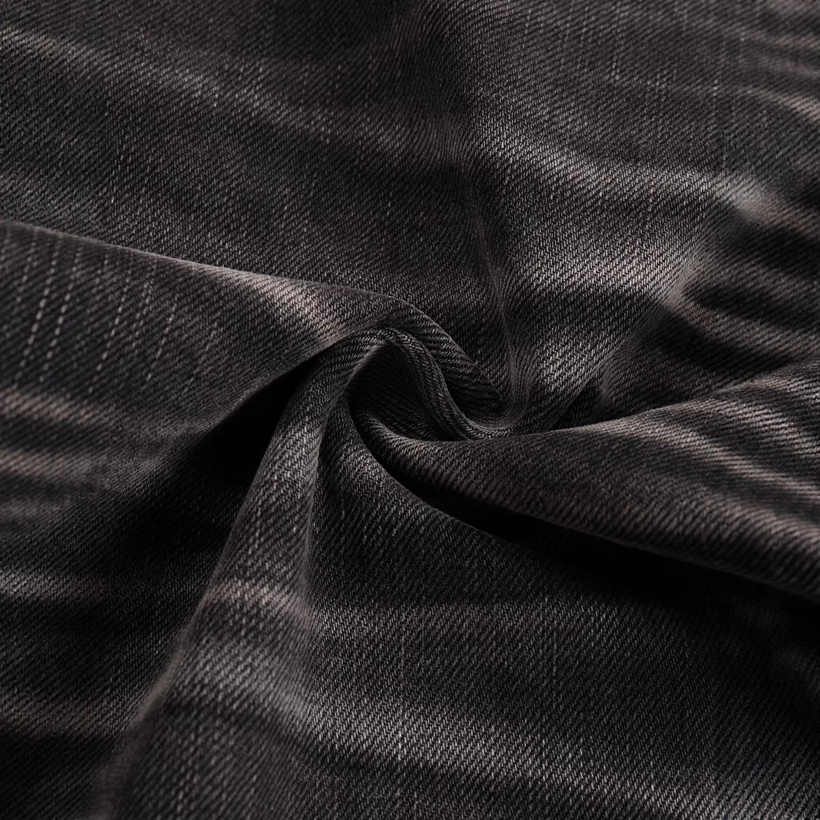 Vintage Washed Black Straight Jeans – Slim Fit, Hand-Painted Whisker Details & Comfort Stretch (1014798083017)_voghion.com