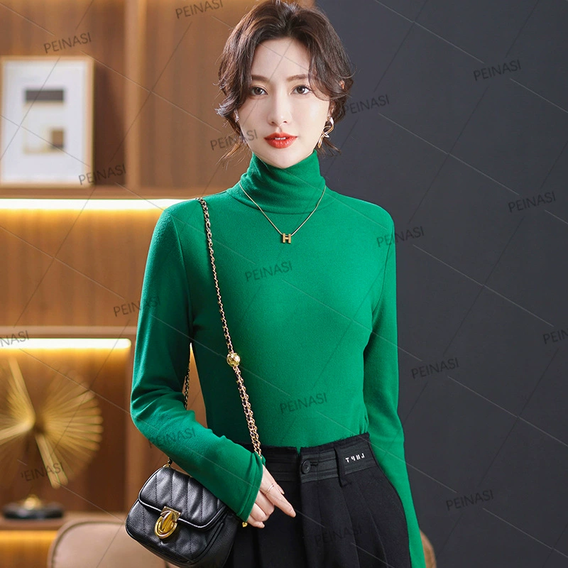 [Иностранное снижение возраста] Двусторонняя австралийская бархатная ангольская красная рубашка с высоким воротником женская осень-зима дикий темперамент