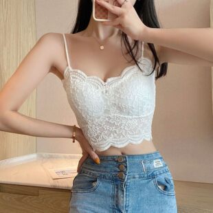 Lace base fitted short top with cups, french style, beautiful back