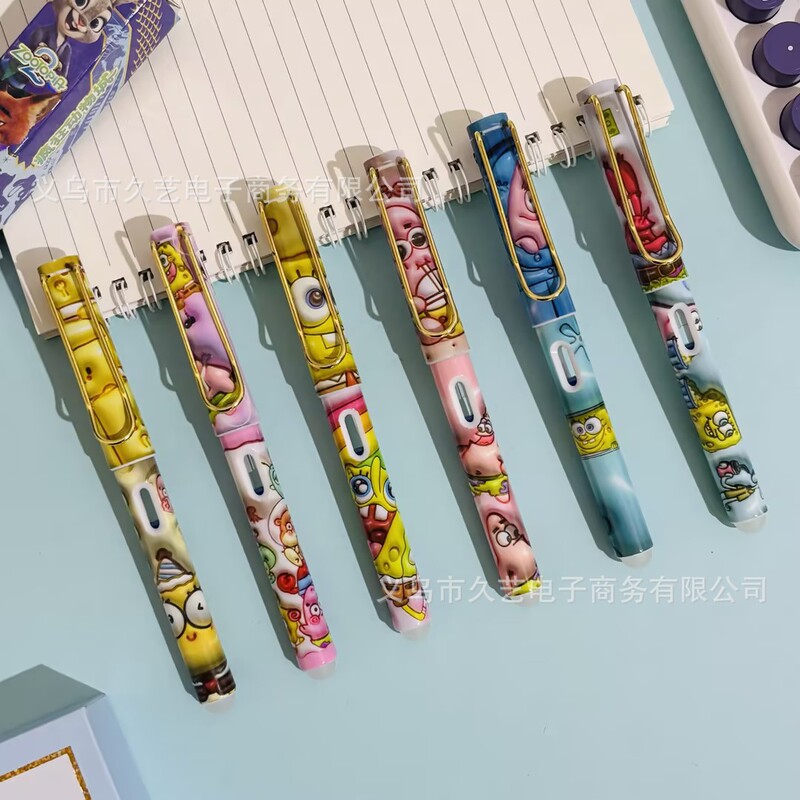 Cross-Border New Model Spongebob Erasable Fountain Pen, High-Value Aesthetic for Elementary School Students, Creative Patrick Star Cute Design Cross-Border New Model Spongebob Erasable Fountain Pen, High-Value Aesthetic for Elementary School Students, Creative Patrick Star Cute Design
