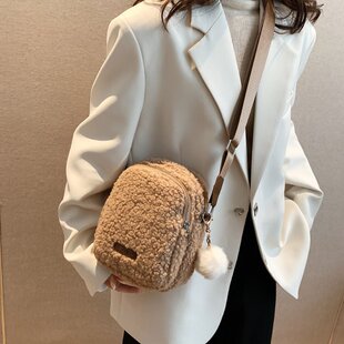 Cross-Border Wholesale Lamb Wool Crossbody Small Bag for Women 2025 Autumn and Winter Niche Versatile Cute Shoulder Phone Bag