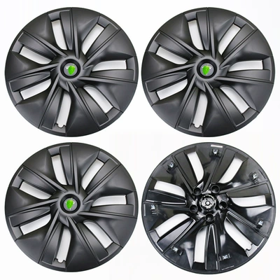 Suitable for Tesla ModelY Edition Hub cover - 19y-old-style-edged-model-matt-black-white-label-set-of-4