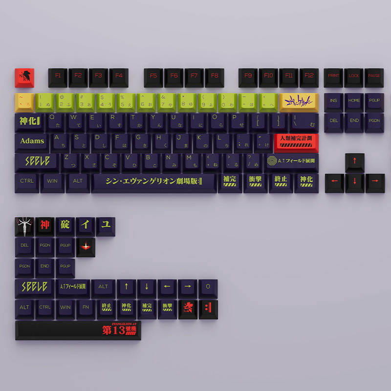 Juego Completo de Keycaps PBT CHERRY — Sublimación, Tema EVA, Compatible con Teclado Mecánico
