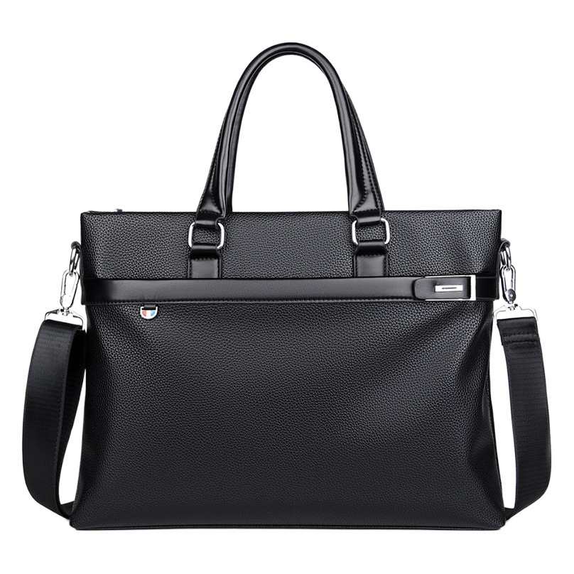 Cross-Border Men's Handbag, Business Briefcase, Shoulder Crossbody Bag, Pu Computer Bag, High-Quality Trendy Handbag