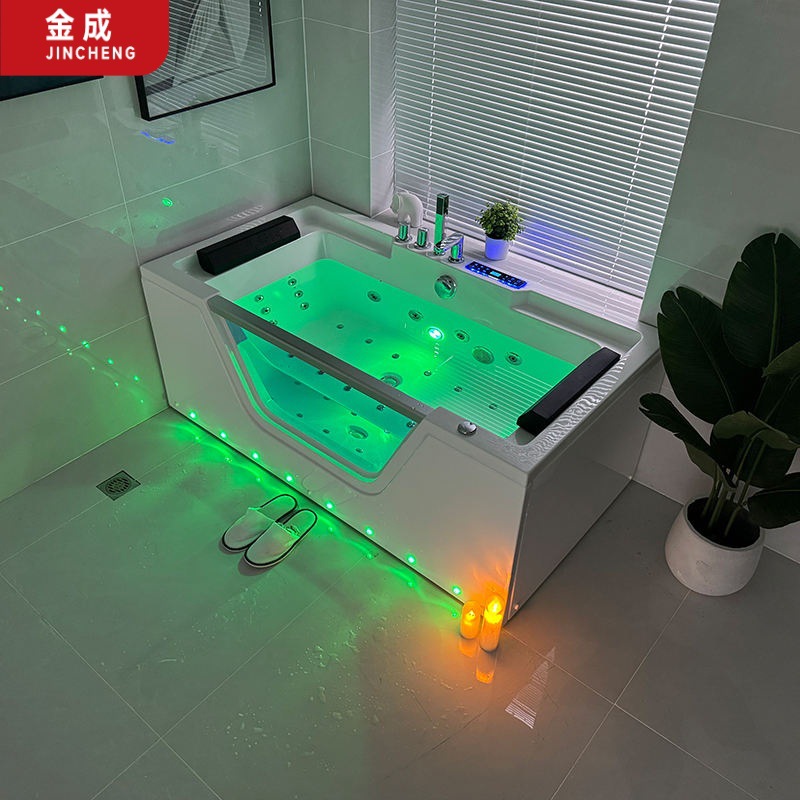 Jincheng Hot Selling Black Massage Bathtub 150cm New Design Fast Delivery Ul Certified Luxury Apartment Bathroom Accessories