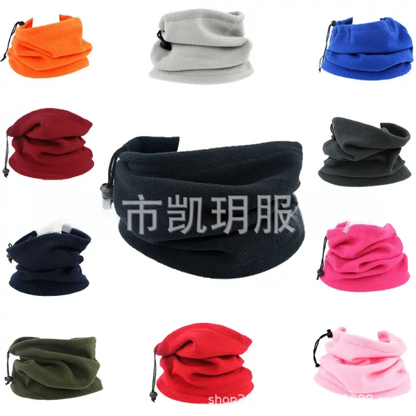 Cross-Border Hot-Selling Winter Fleece Neck Warmer, Cold-Proof and Warm-Keeping Drawstring Fleece Neck Gaiter for Men and Women, Outdoor Cycling Neck Protection