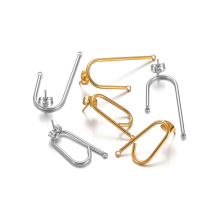 欧美不锈钢Q&U形不锈钢耳钉配件 diy跨境ins风耳饰配件配饰批发