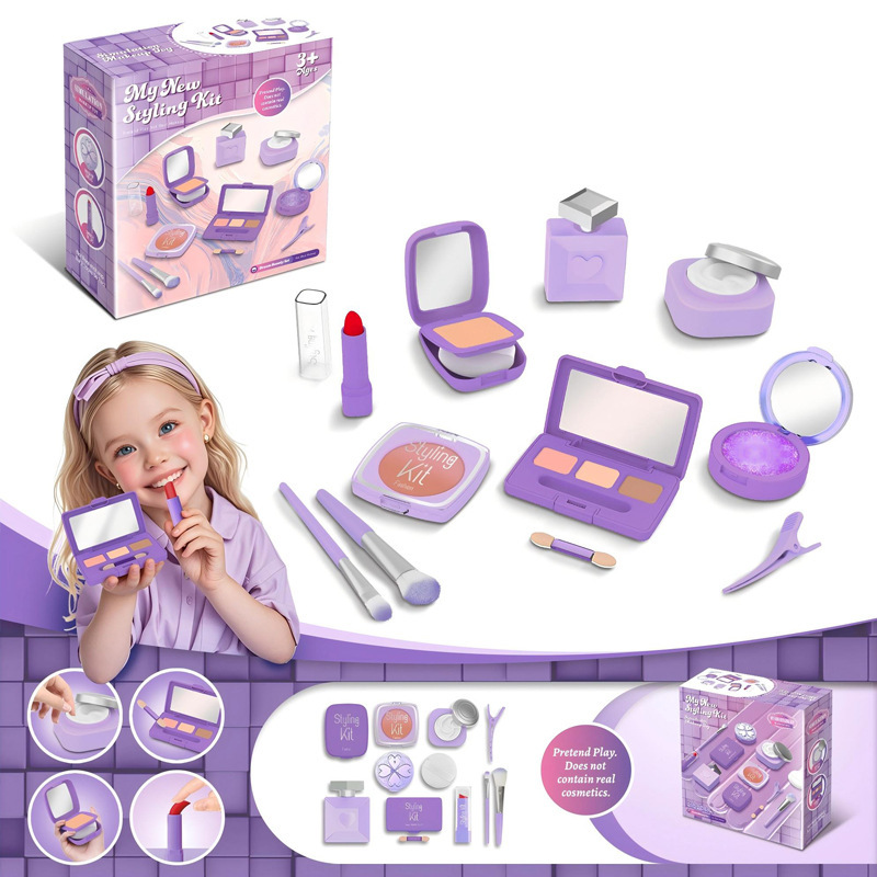 Navidad infantil imitación de sombras de ojos maquillaje juguetes de maquillaje para niñas en el hogar no borrable princesa maquillaje cubierta