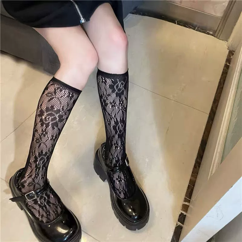 Knee socks solar-powered for elementary school students, Lolita style, internet celebrity