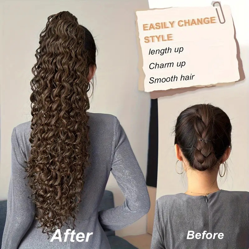 马尾假发 女长发小卷自然隐形抓夹高马尾辫 Curly Hair Ponytail|undefined