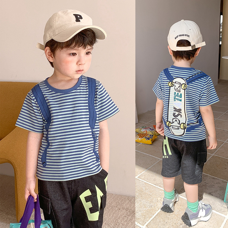 Boy Short sleeved T-shirt clothes new pattern summer Children Summer wear Korean Edition half sleeve jacket children baby T-shirt