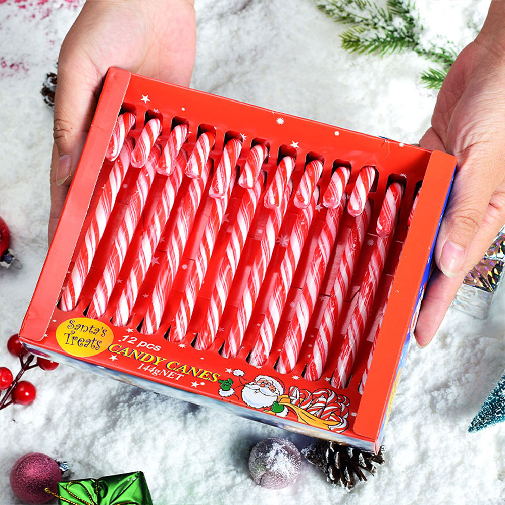 크리스마스 지팡이 사탕 레드 & 화이트 [12개입] 박스