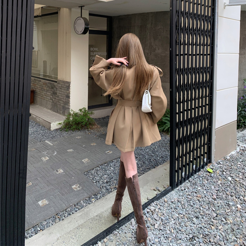 昕可达【伦敦周末】巨好看白色风衣外套女小个子2025秋长款大衣|undefined