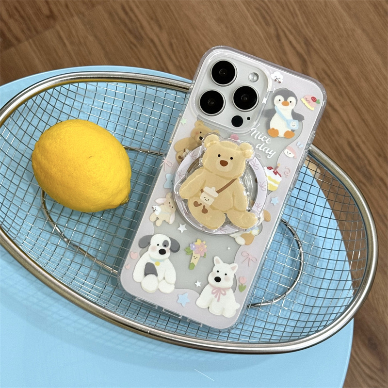 Lindo animalito pingüino atracción magnética nuevo iphone16promax atracción magnética Apple 15 funda para teléfono móvil para 14 suave