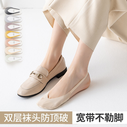 Socks Women's Boat Socks Anti-Slip No Heel Summer Thin Open Toe Invisible Half Palm Socks Single Shoes High Heels Socks 