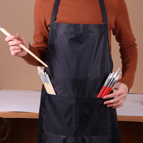 Black apron waterproof painting clothes painting overalls gouache watercolor acrylic paint art painting clothes bib wholesale