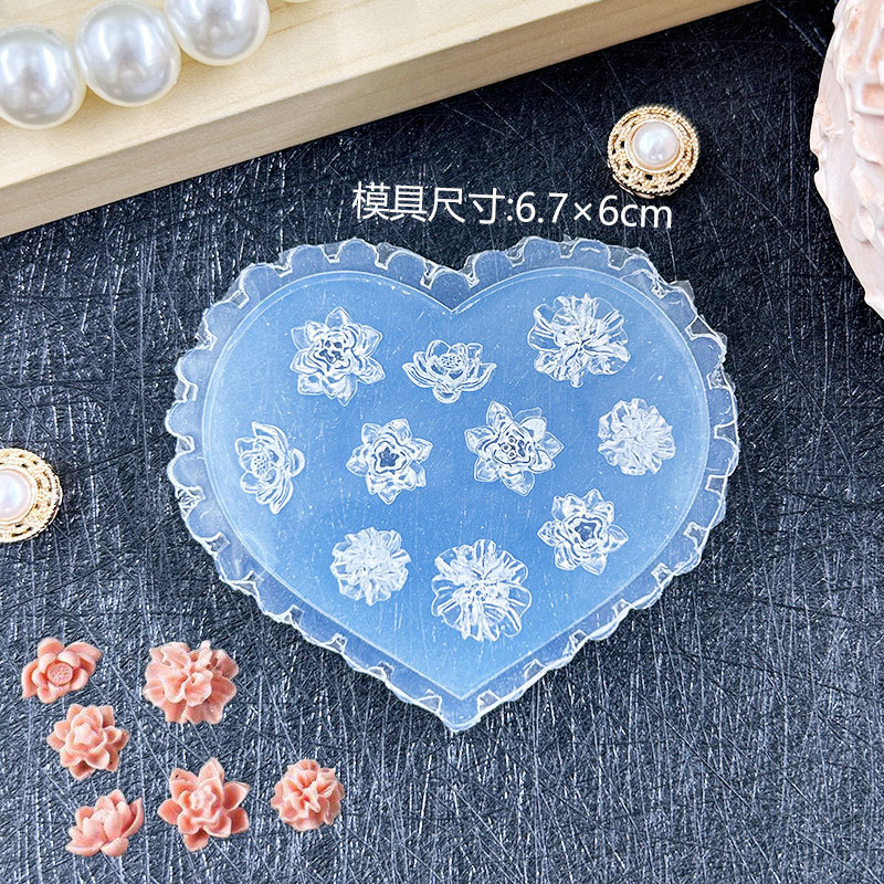 跨境爆款浮雕美甲装饰模具DIY滴胶美甲ins雕花胶蝴蝶金鱼指甲装饰|undefined