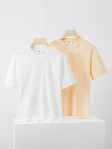 Ice Sensation Cotton 230g Black Technology Cool-Feeling Short-Sleeve T-shirt for Men and Women Summer Trend Brand Men's Clothing Breathable Elastic Solid Color T-shirt