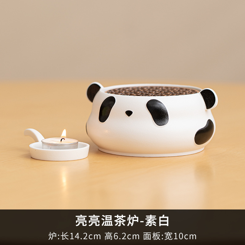 Panda Candle Tea Warmer Base Open Flame Orange Roasting Stove Hot Tea Warmer Heating Stove Tea Warmer Tea Set Accessories Print