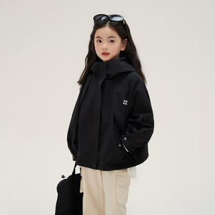 Charge Clothes 2024 New Hooded Jacket Children's Clothes Spring and Autumn Clothes Girls' Jacket Children's Internet Popular Korean Style Autumn and Winter Jacket
